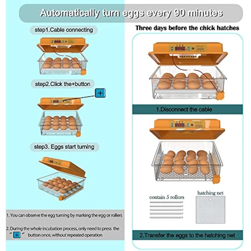 عربست حاضنة لتفقيس البيض من هيثيا، حاضنة البيض، حاضنة بيض الدجاج، بيض السمان، تقليب البيض التلقائي - Image 4